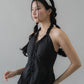 Krissy V-Neck Padded Longline Halter Top