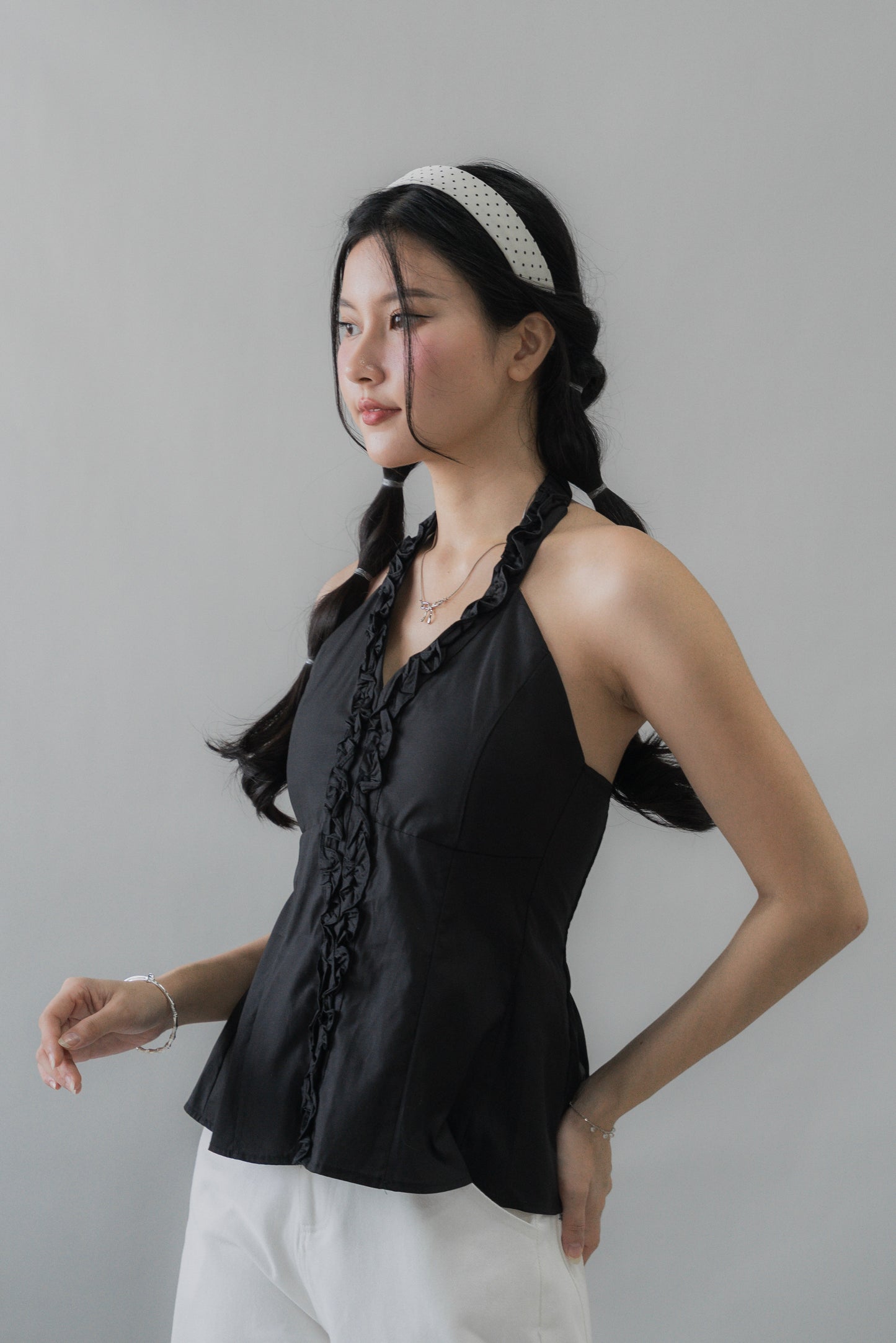 Krissy V-Neck Padded Longline Halter Top