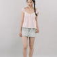 Polly Contrast Trim Padded Sleeved Top