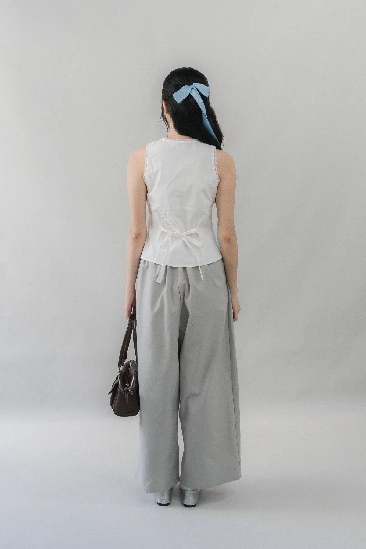 Evelyn Pintuck Lace Trim Padded Vest Top