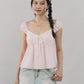 Polly Contrast Trim Padded Sleeved Top