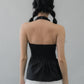 Krissy V-Neck Padded Longline Halter Top
