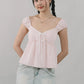 Polly Contrast Trim Padded Sleeved Top