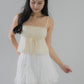 Kiara Lace Trim Ribbon Padded Babydoll Top