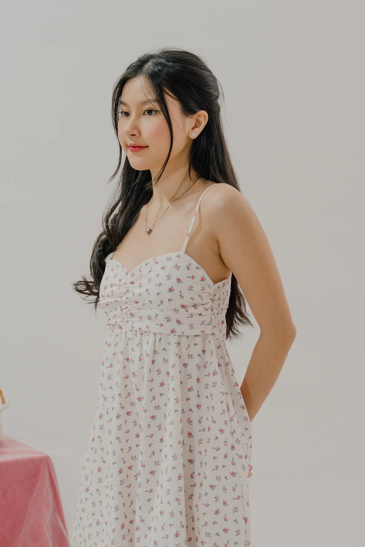 Yuna Bubble Hem Padded Mini Dress in Wildflower