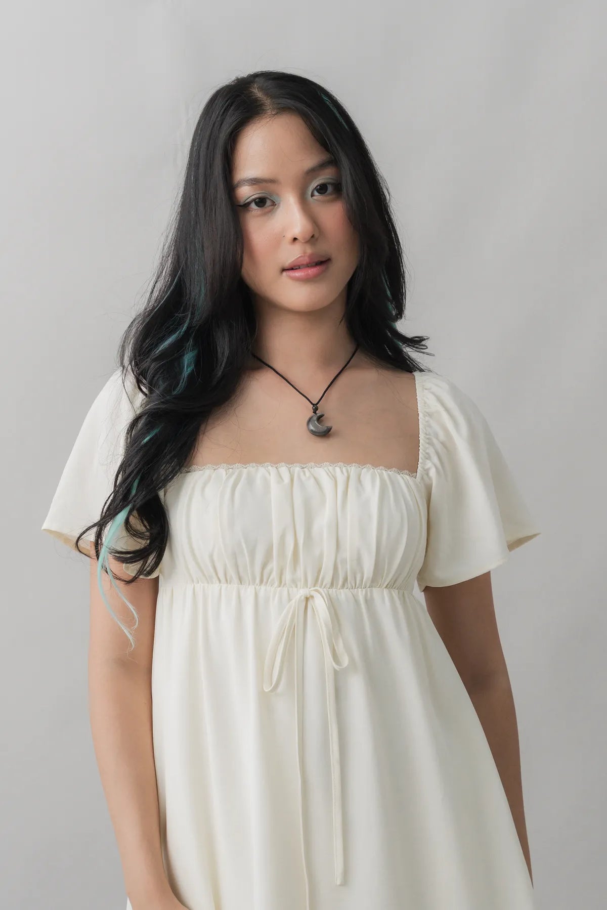 Kiara Flutter Sleeves Padded Babydoll Romper Dress