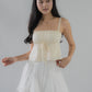 Kiara Lace Trim Ribbon Padded Babydoll Top
