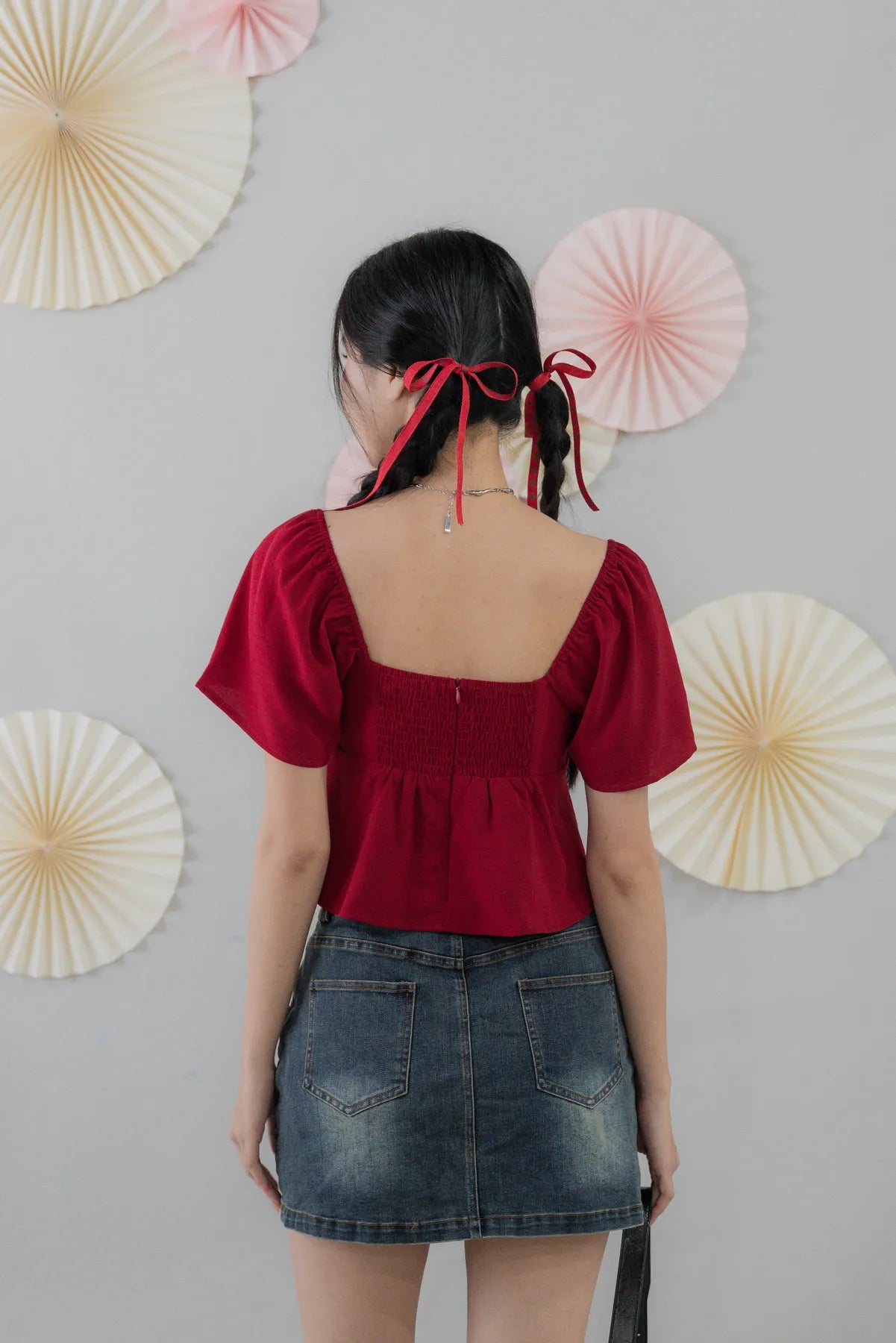 Kiara Flutter Sleeves Padded Babydoll Top