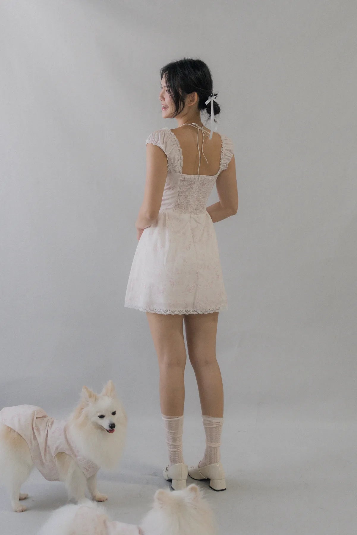 Nikita Padded Lace Trim Romper Dress