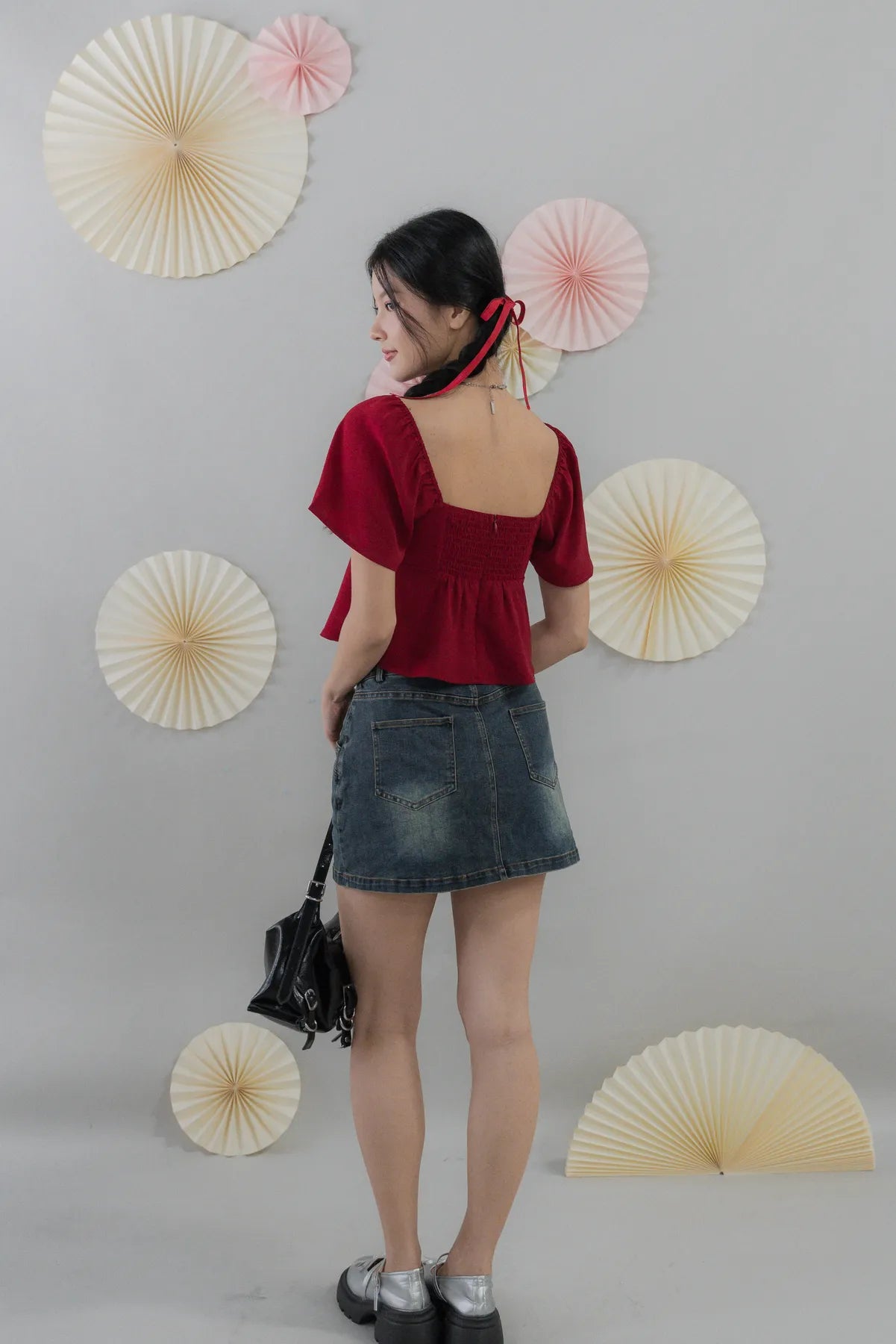 Kiara Flutter Sleeves Padded Babydoll Top