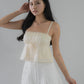 Kiara Lace Trim Ribbon Padded Babydoll Top