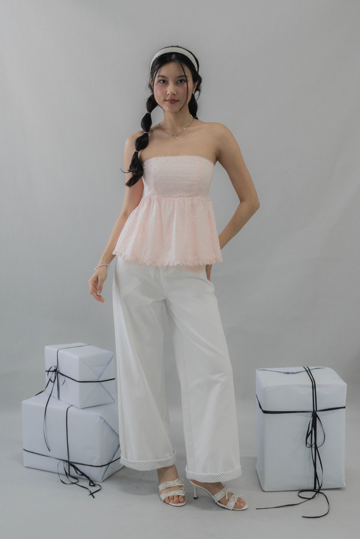 Jolyn Eyelet Babydoll Padded Top