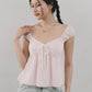 Polly Contrast Trim Padded Sleeved Top