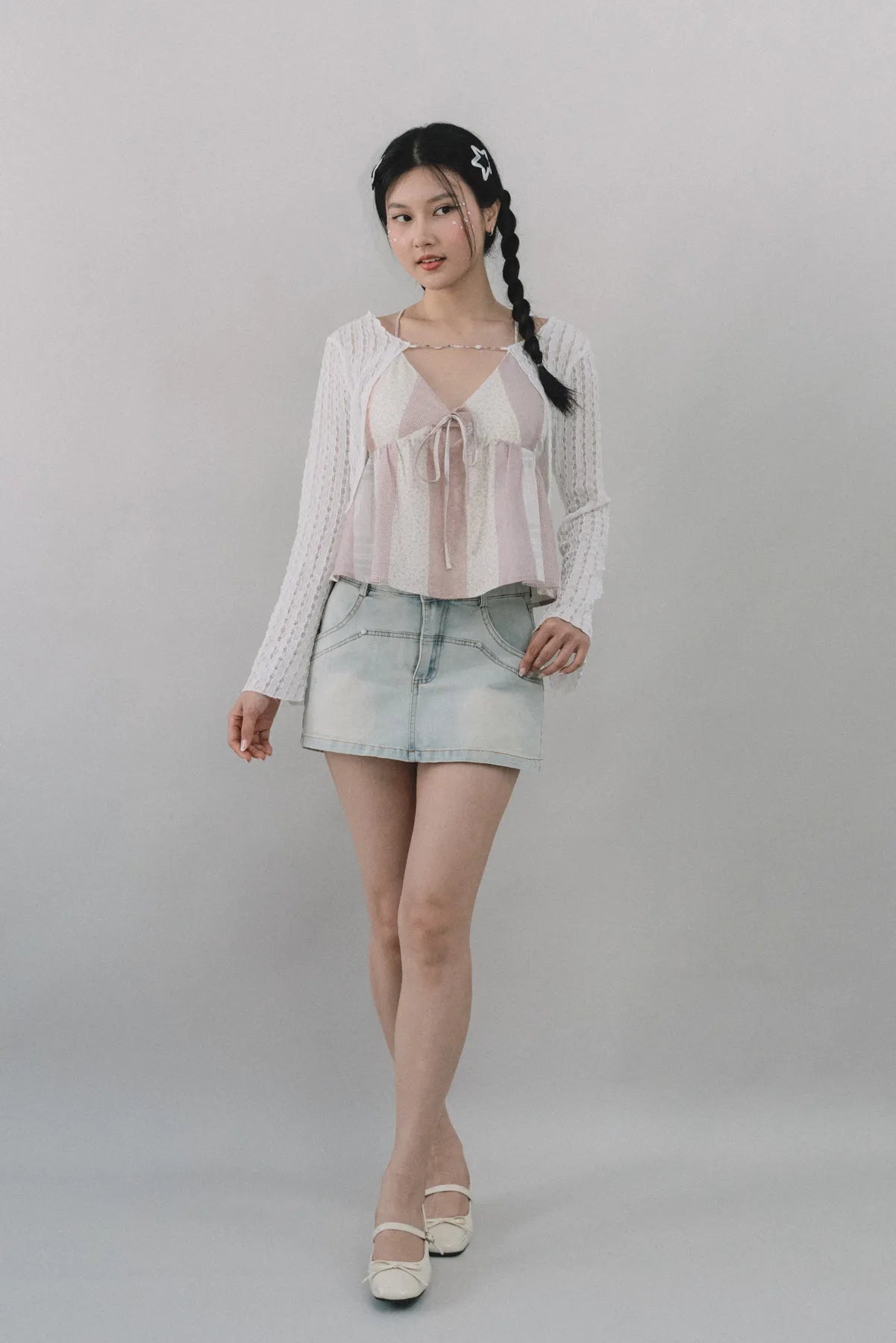 Miki Denim Wash Mini Skorts
