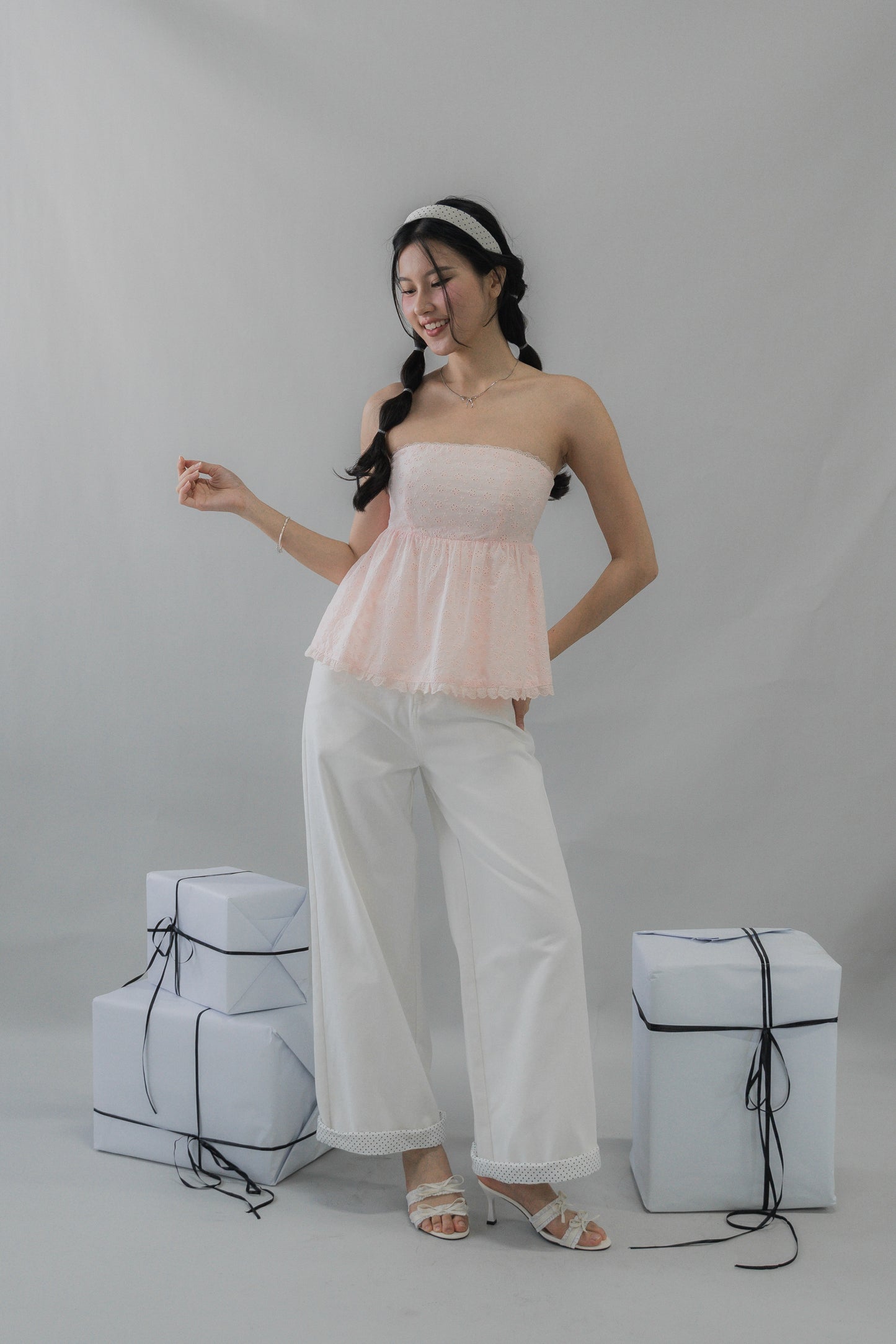 Jolyn Eyelet Babydoll Padded Top
