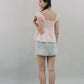 Polly Contrast Trim Padded Sleeved Top