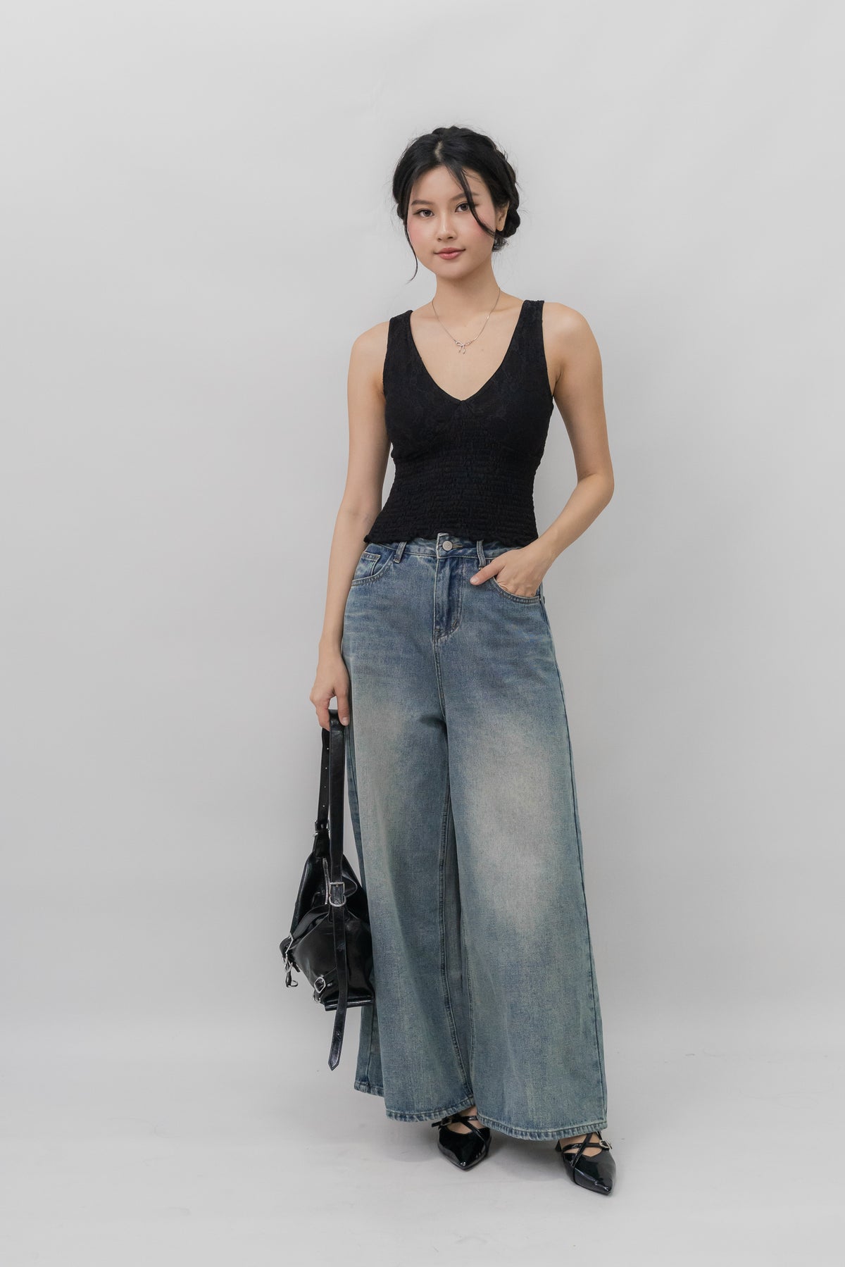 Danielle Wide Leg Denim Jeans
