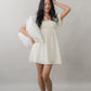 Kiara Flutter Sleeves Padded Babydoll Romper Dress
