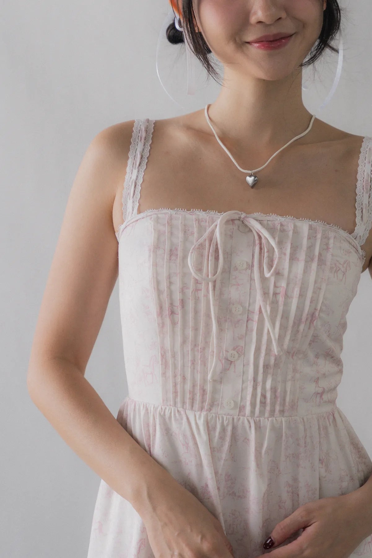 Ava Padded Pintuck Long Dress