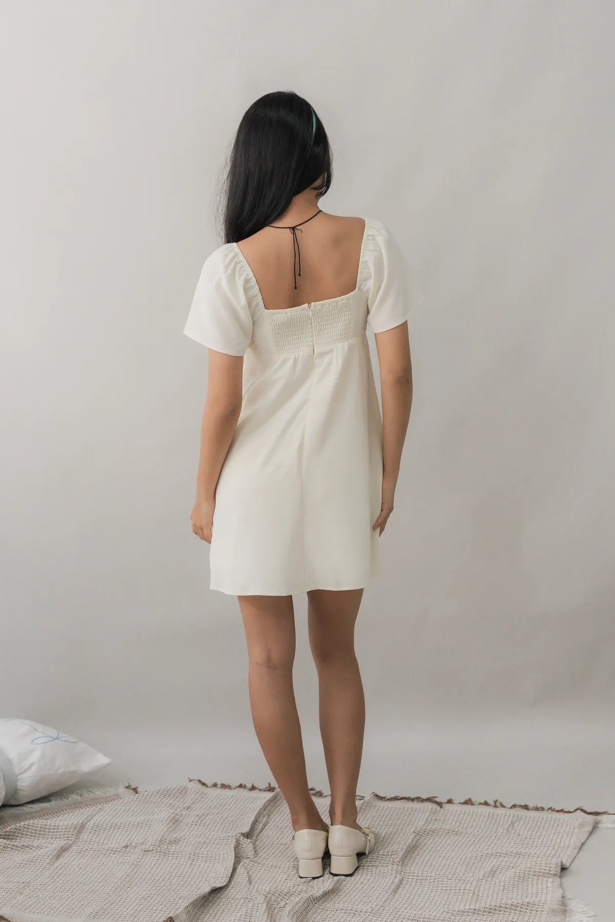 Kiara Flutter Sleeves Padded Babydoll Romper Dress