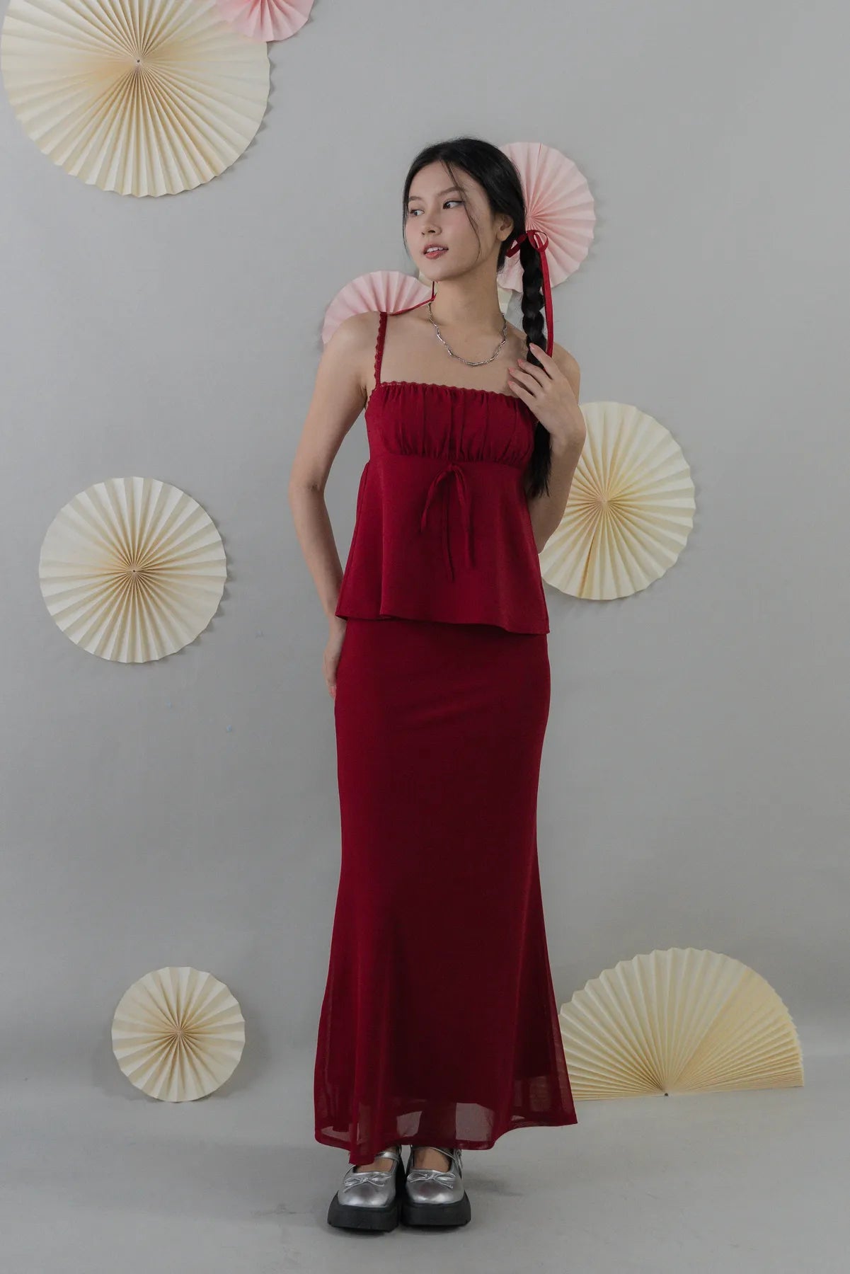 Bradley Fishtail Maxi Soft Mesh Skirt