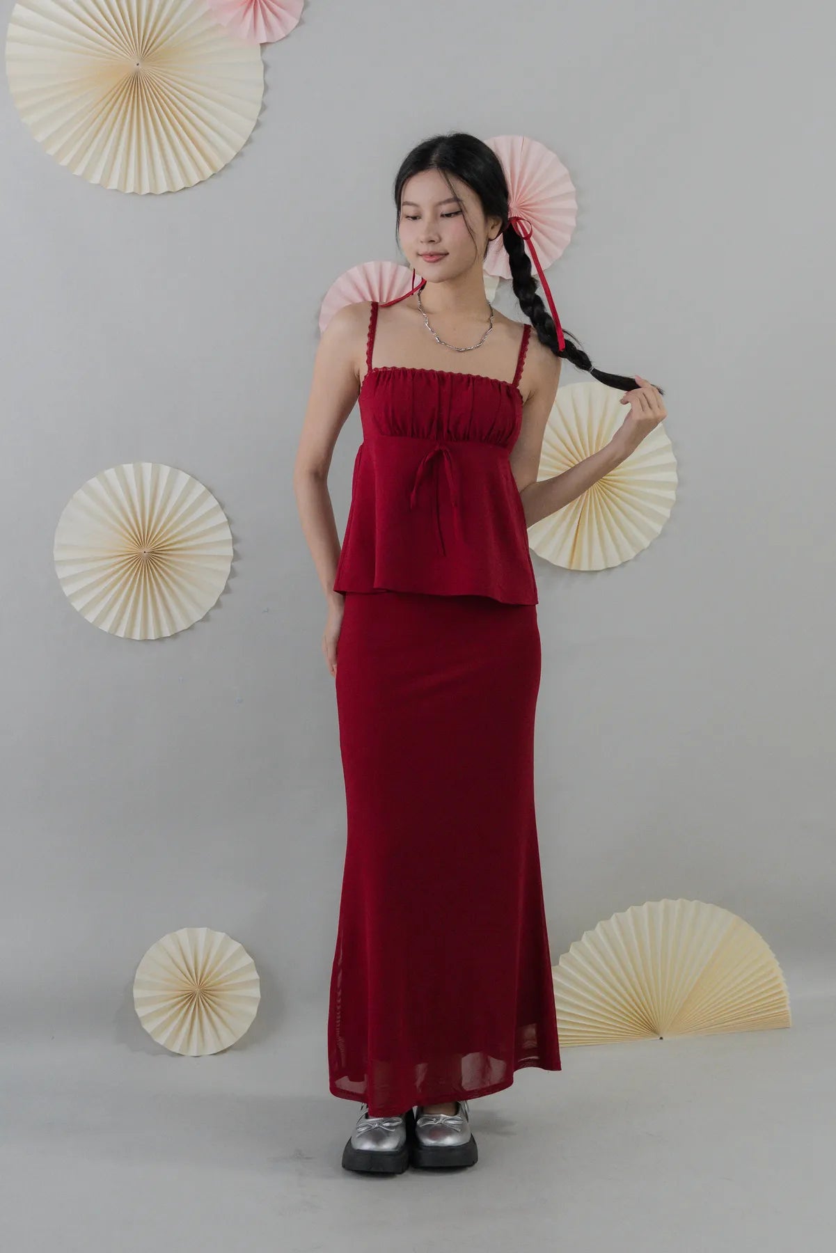 Bradley Fishtail Maxi Soft Mesh Skirt