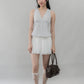 Evelyn Pintuck Lace Trim Padded Vest Top