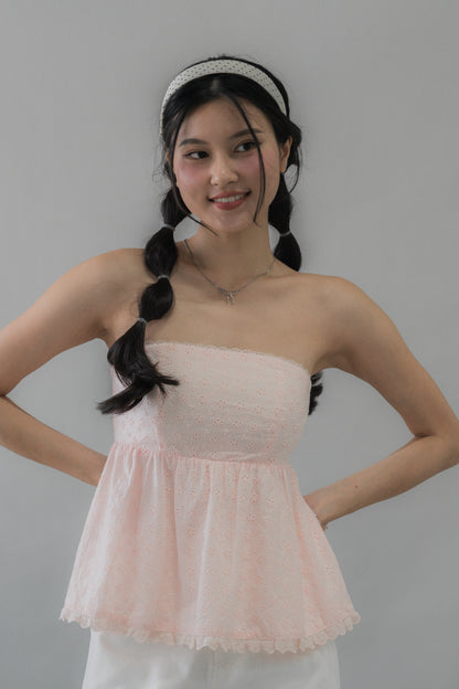 Jolyn Eyelet Babydoll Padded Top