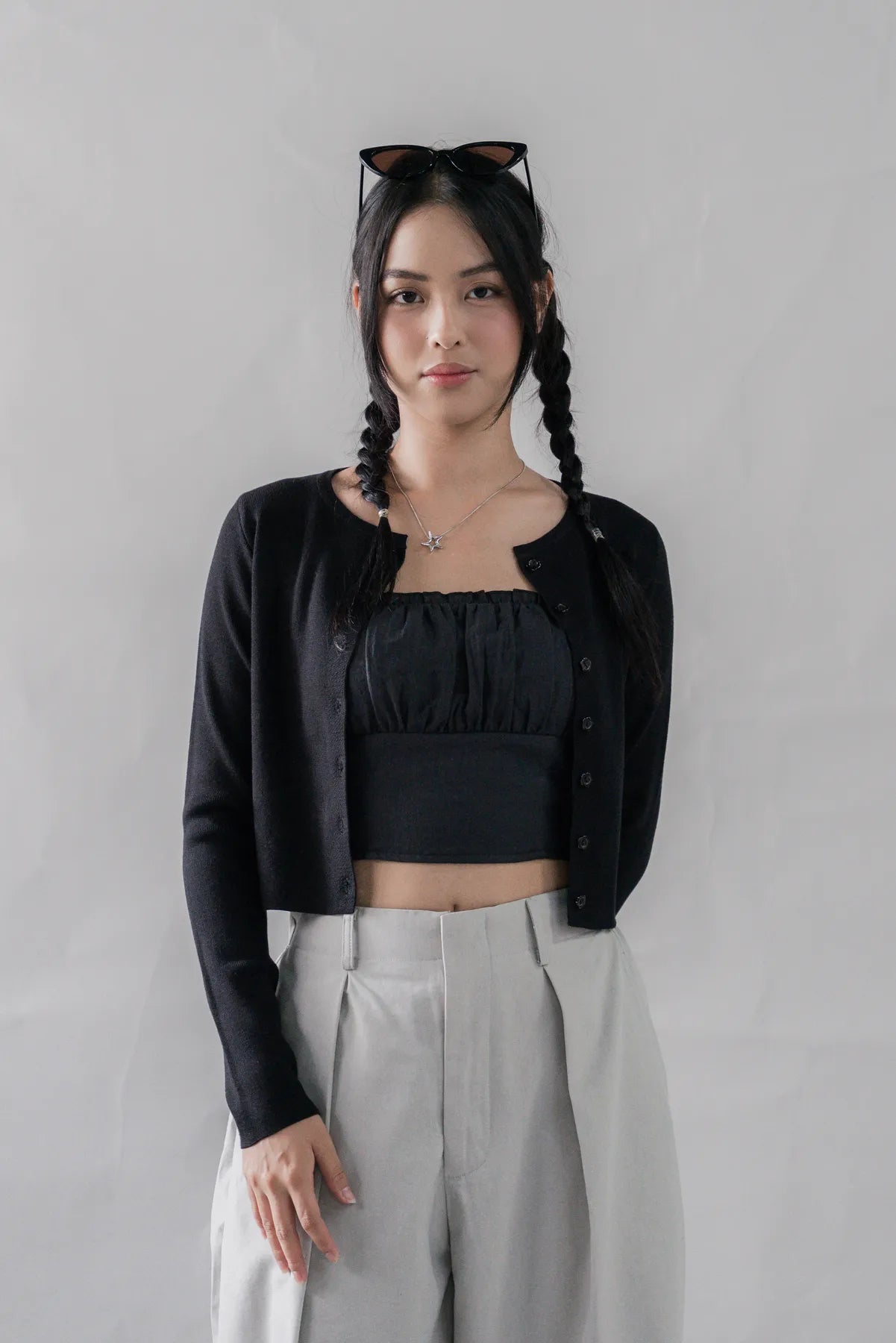Mindy Flower Button Cardigan