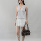 Evelyn Pintuck Lace Trim Padded Vest Top