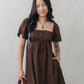 Kiara Flutter Sleeves Padded Babydoll Romper Dress