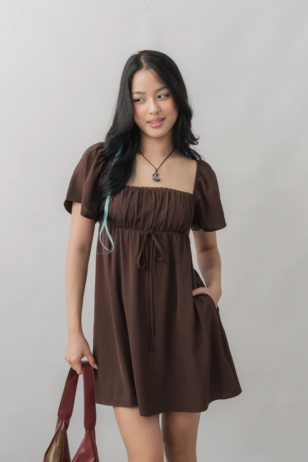 Kiara Flutter Sleeves Padded Babydoll Romper Dress