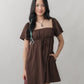 Kiara Flutter Sleeves Padded Babydoll Romper Dress