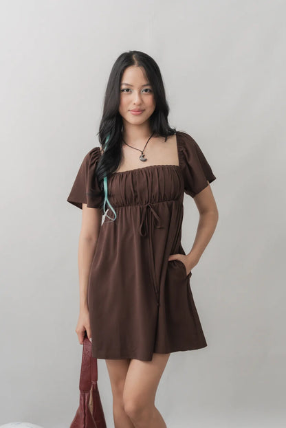 Kiara Flutter Sleeves Padded Babydoll Romper Dress