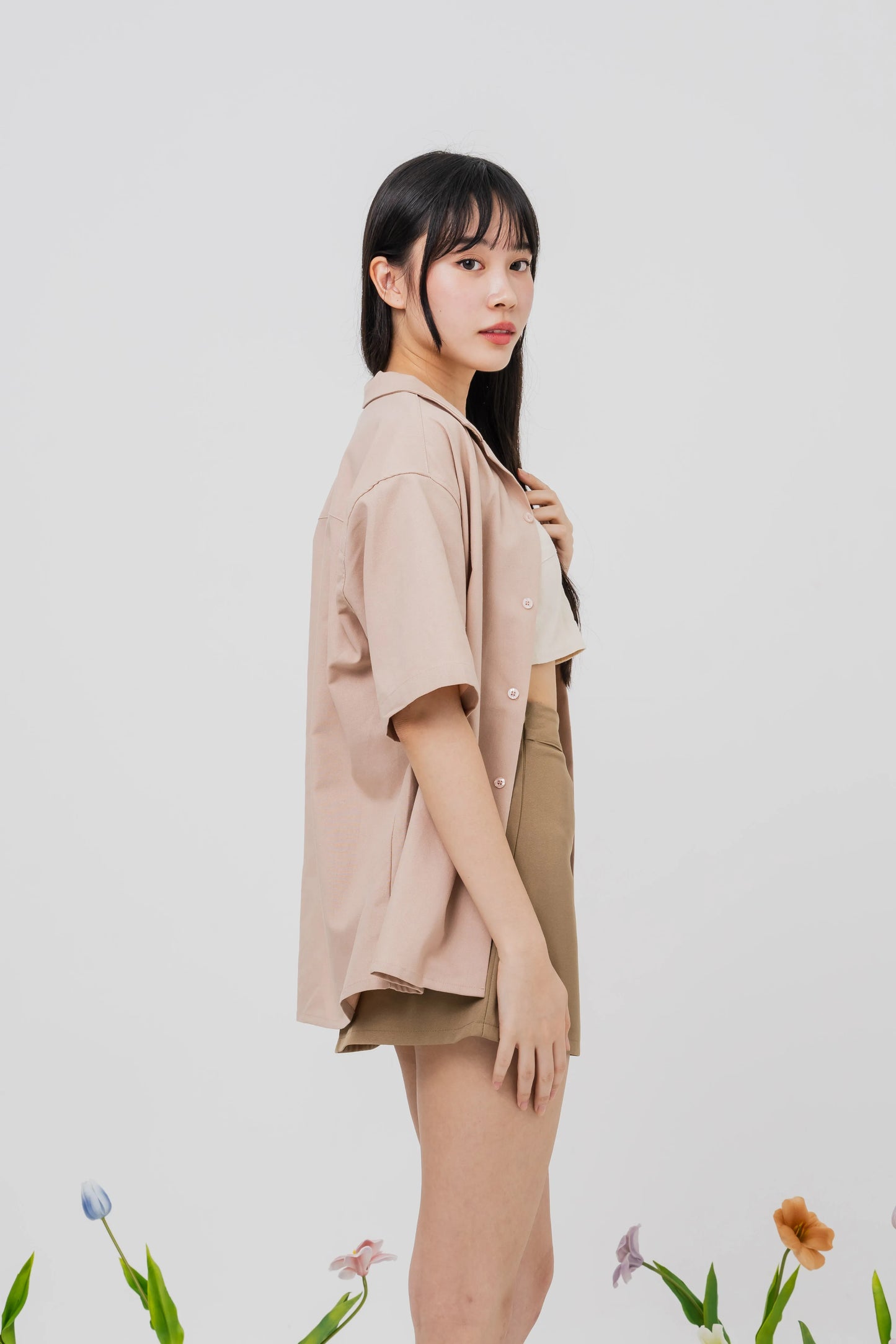 Clover Collar Short-Sleeved Shirt