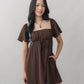 Kiara Flutter Sleeves Padded Babydoll Romper Dress