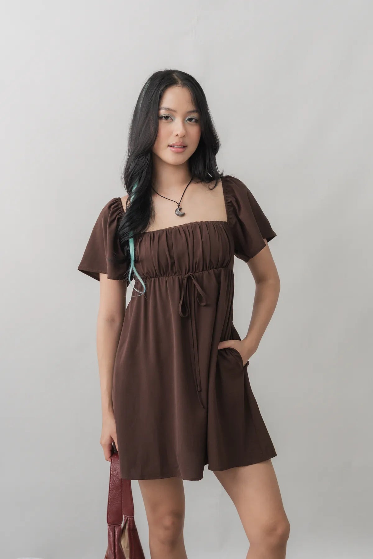 Kiara Flutter Sleeves Padded Babydoll Romper Dress