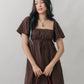 Kiara Flutter Sleeves Padded Babydoll Romper Dress