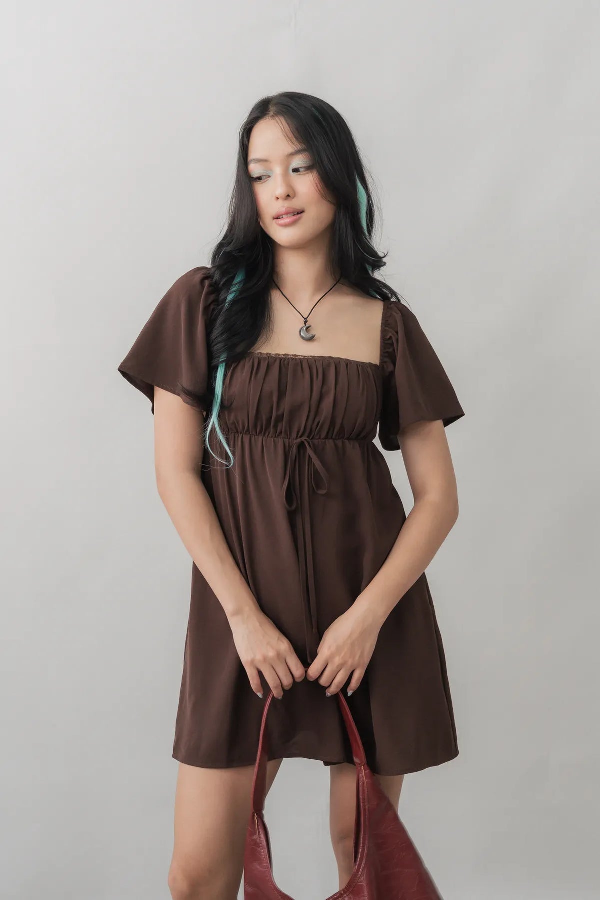 Kiara Flutter Sleeves Padded Babydoll Romper Dress