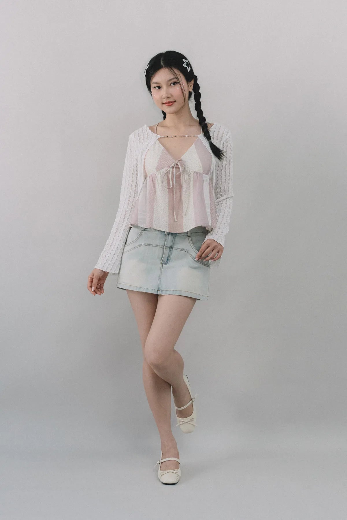 Miki Denim Wash Mini Skorts