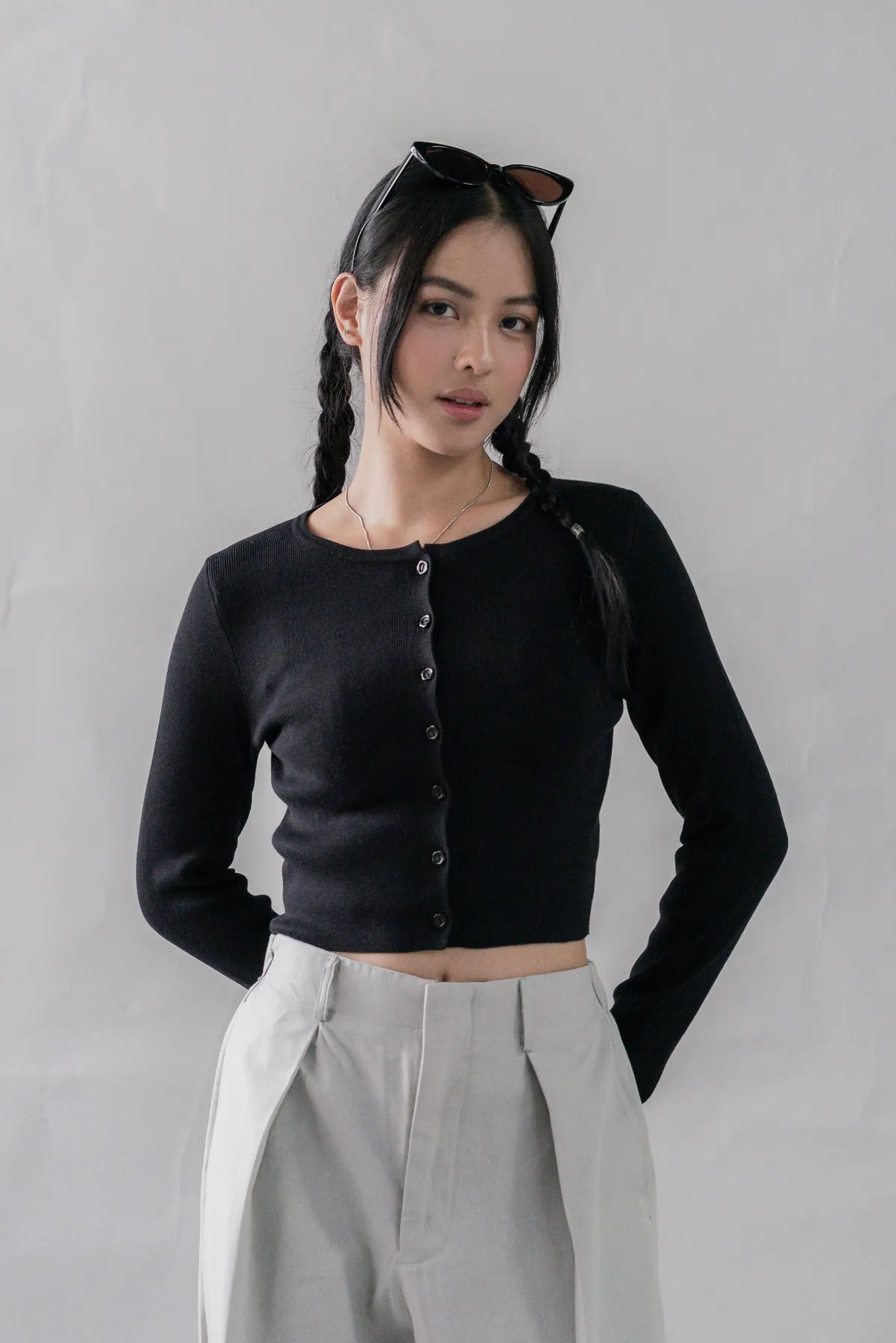 Mindy Flower Button Cardigan