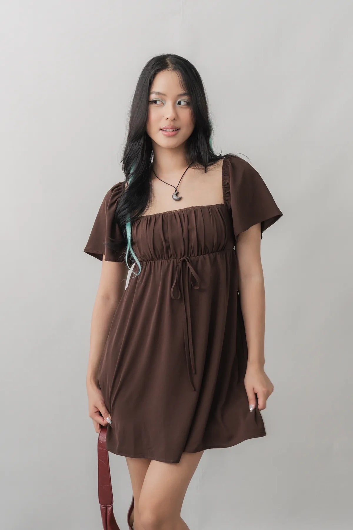 Kiara Flutter Sleeves Padded Babydoll Romper Dress
