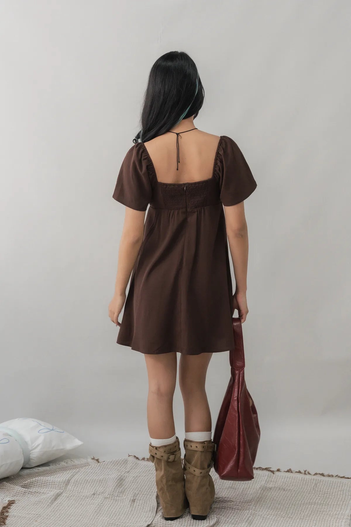 Kiara Flutter Sleeves Padded Babydoll Romper Dress