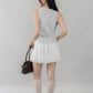 Evelyn Pintuck Lace Trim Padded Vest Top