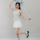 Evelyn Pintuck Lace Trim Padded Vest Top