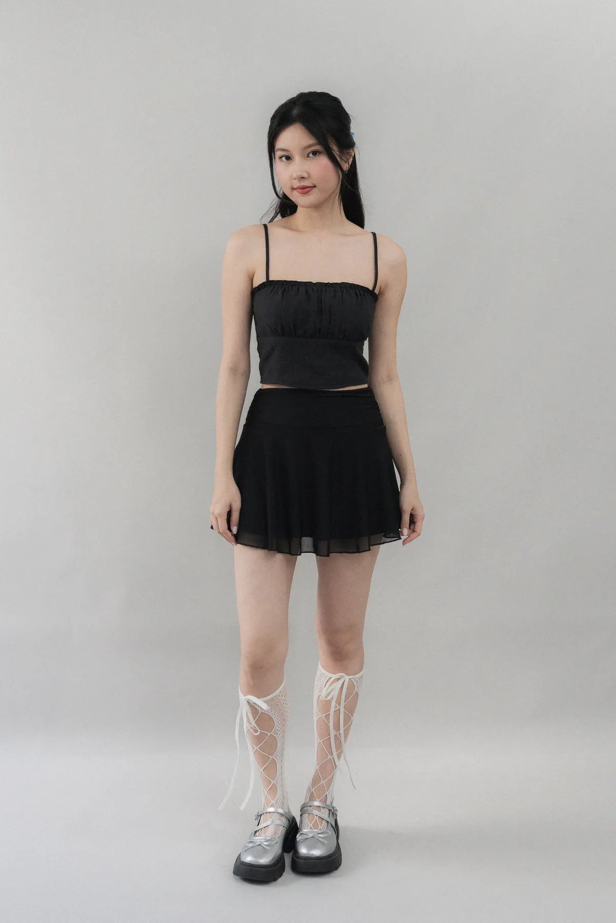 [CLOUD MESH] Brody Luxe Mesh Ruched Skorts
