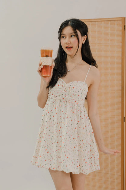 LIKKA x BEUTEA Yuna Bubble Hem Padded Mini Dress