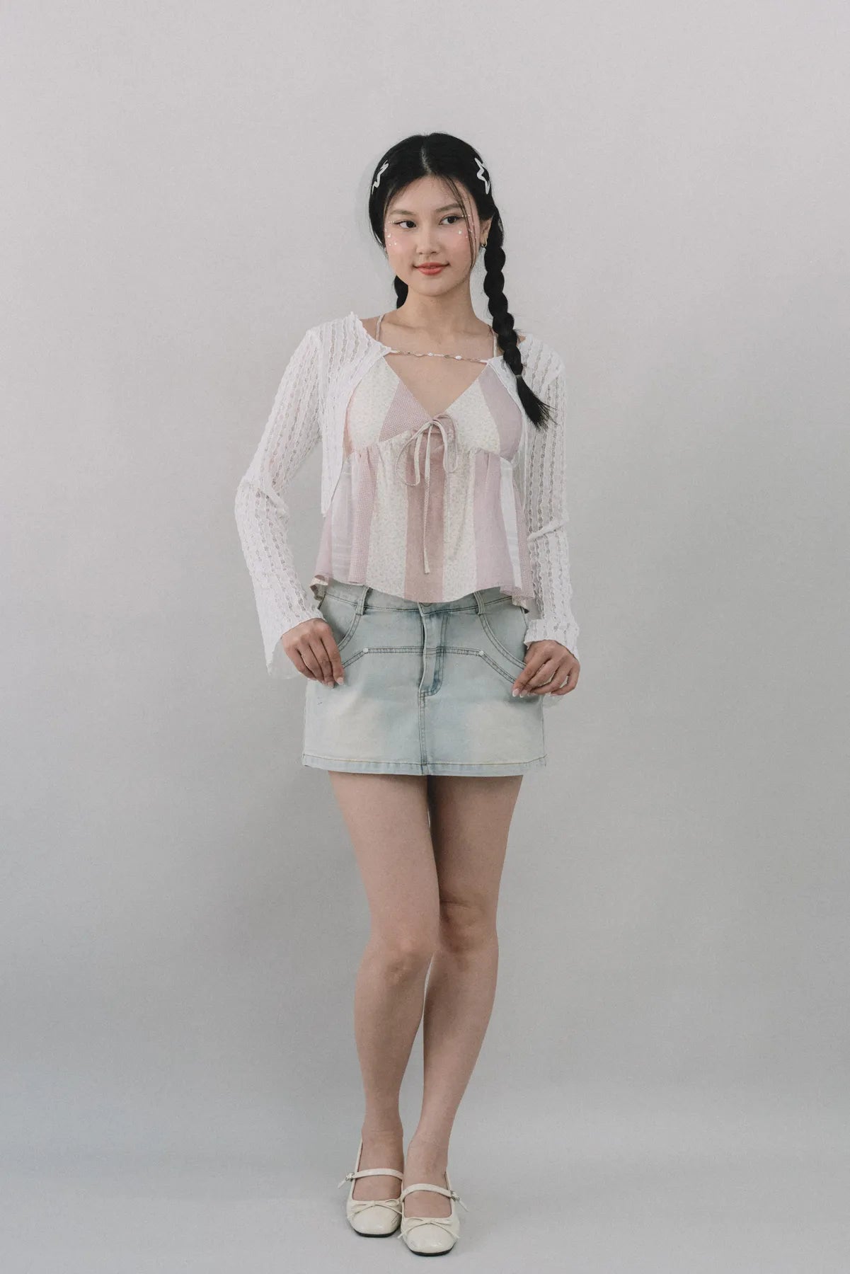 Miki Denim Wash Mini Skorts