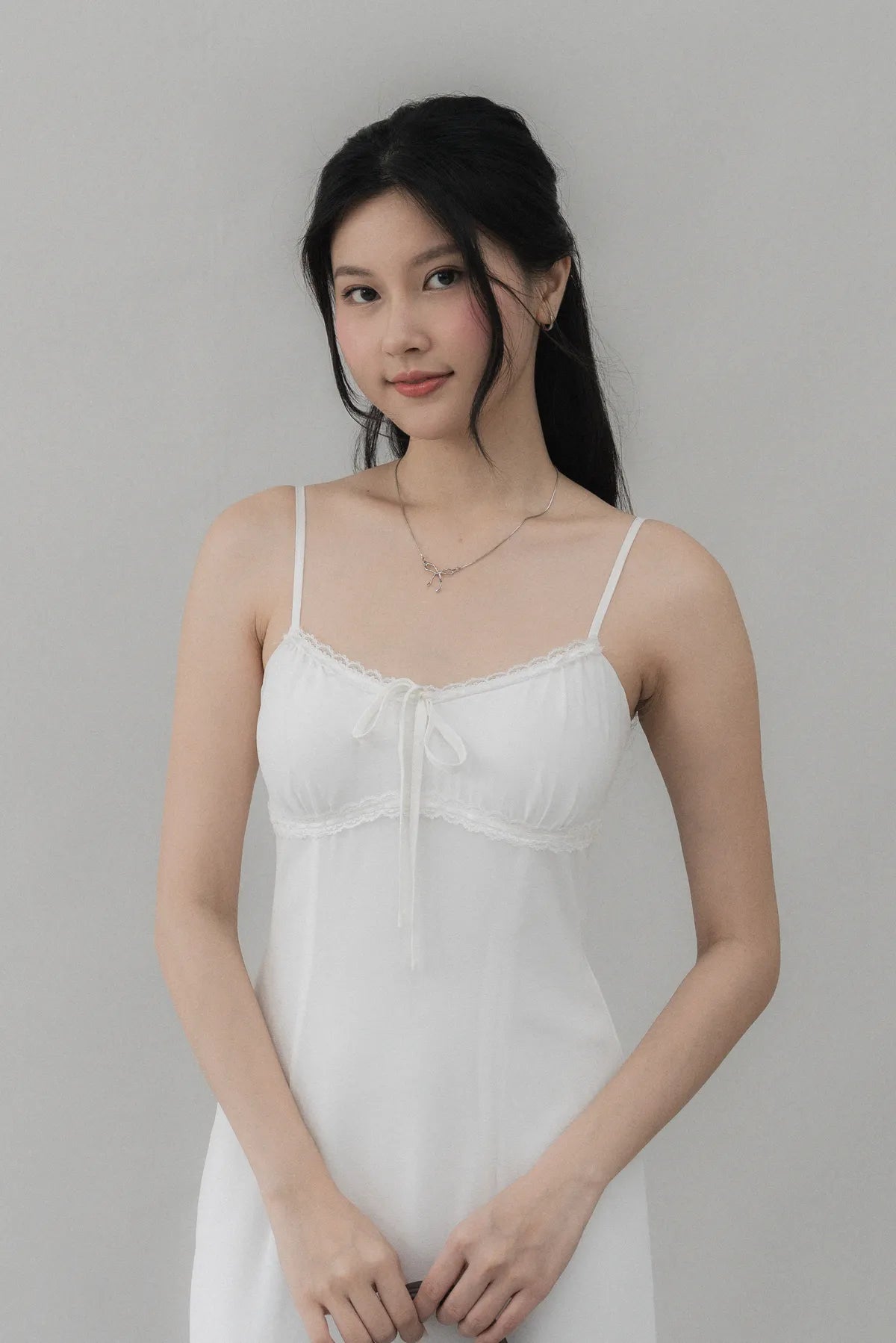 Christine Strappy Padded Lace Ribbon Dress
