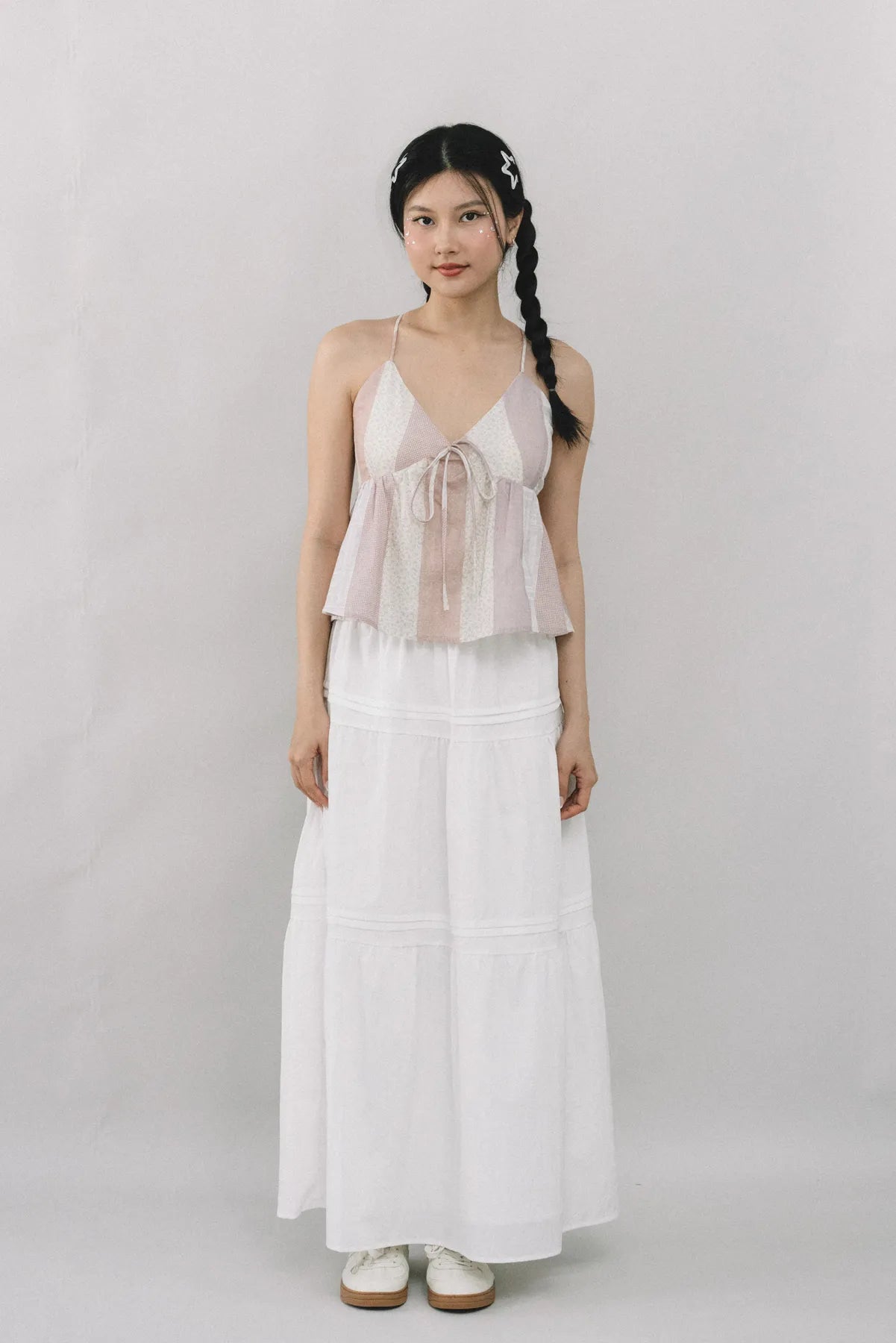 Peony Patchwork Babydoll Padded Top